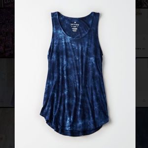 blue tie dye american eagle tank top